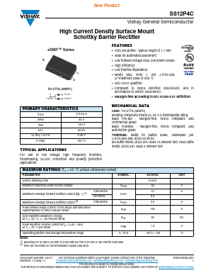 SS12P4CHM3/87A Datasheet PDF Vishay Semiconductors