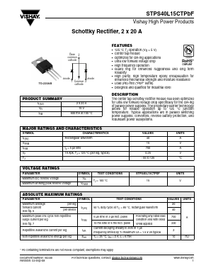 STPS40L15CTPBF Datasheet PDF Vishay Semiconductors