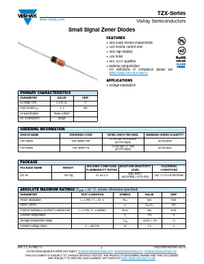 TZX2V4A-TR Datasheet PDF Vishay Semiconductors