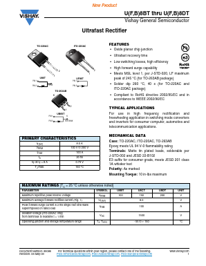 UF8DT Datasheet PDF Vishay Semiconductors
