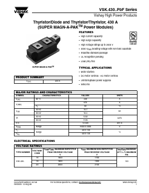 VSKT430-20PBF Datasheet PDF Vishay Semiconductors