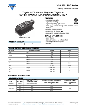 VSKL430-16PBF Datasheet PDF Vishay Semiconductors