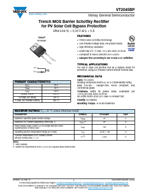 VT2045BP Datasheet PDF Vishay Semiconductors