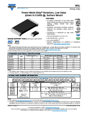 WSL2010R2500FTA Datasheet PDF Vishay Semiconductors