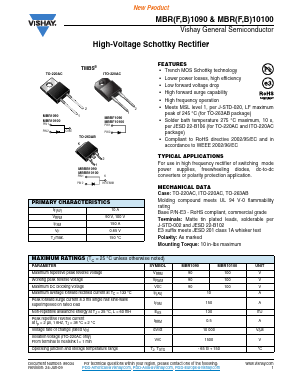 MBRF10100 Datasheet PDF Vishay Semiconductors