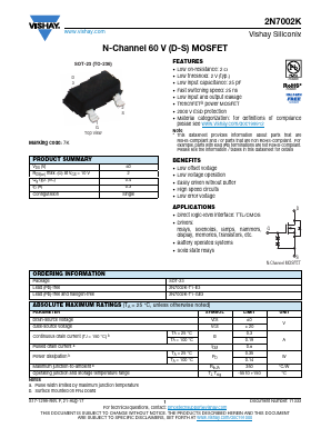 2N7002K Datasheet PDF Vishay Semiconductors