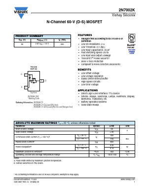 2N7002K-T1 Datasheet PDF Vishay Semiconductors