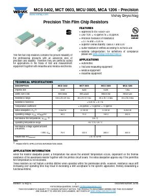MCT0603MD1000DP500 Datasheet PDF Vishay Semiconductors