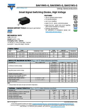BAV21WS-G Datasheet PDF Vishay Semiconductors