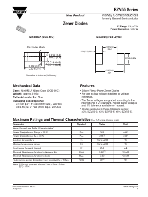 BZV55-F68 Datasheet PDF Vishay Semiconductors