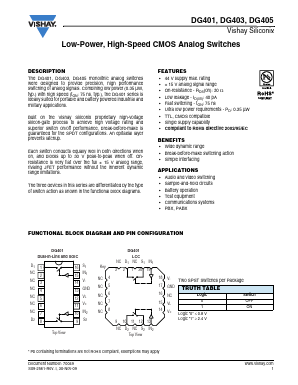 DG401 Datasheet PDF Vishay Semiconductors