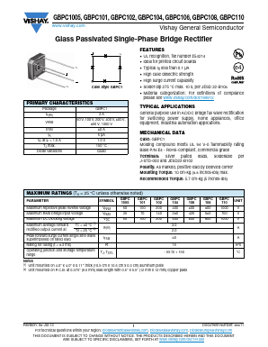 GBPC110 Datasheet PDF Vishay Semiconductors