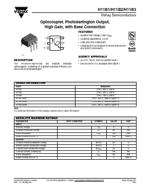 H11B1 Datasheet PDF Vishay Semiconductors