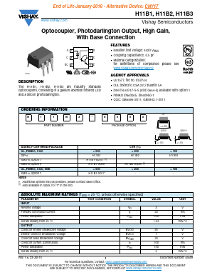 H11B2 Datasheet PDF Vishay Semiconductors