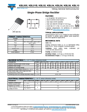 KBL005 Datasheet PDF Vishay Semiconductors