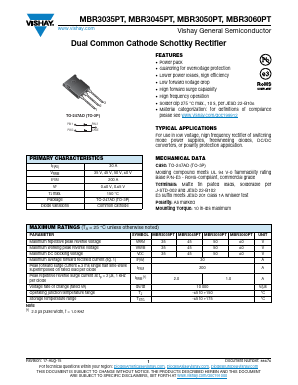 MBR3060PT-E3/45 Datasheet PDF Vishay Semiconductors