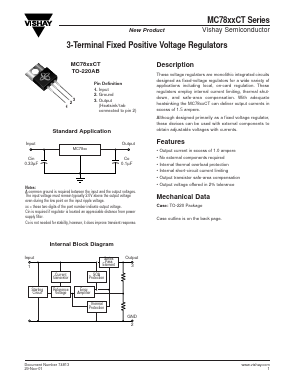 MC7809CT Datasheet PDF Vishay Semiconductors
