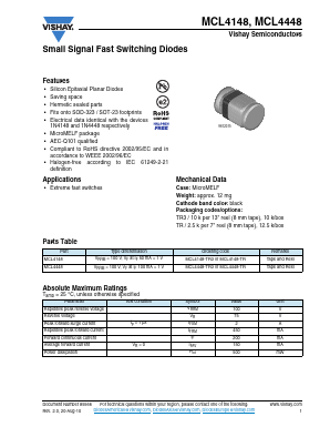 MCL4148 Datasheet PDF Vishay Semiconductors