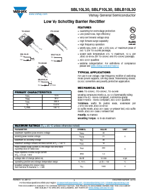 SBLB10L30 Datasheet PDF Vishay Semiconductors