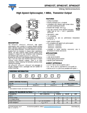 SFH6315T Datasheet PDF Vishay Semiconductors