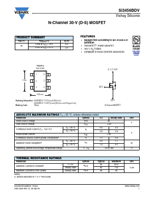 SI3456BDV Datasheet PDF Vishay Semiconductors