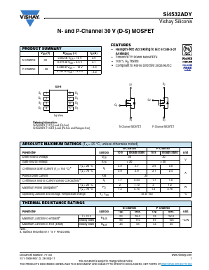 SI4532ADY Datasheet PDF Vishay Semiconductors