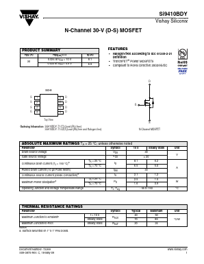 SI9410BDY Datasheet PDF Vishay Semiconductors