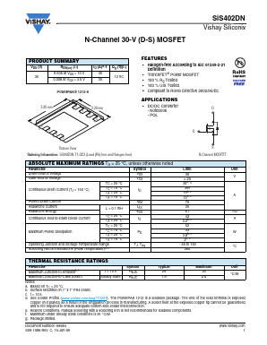 SIS402DN-T1-GE3 Datasheet PDF Vishay Semiconductors