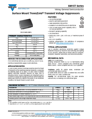 SM15T33A-E3/9AT Datasheet PDF Vishay Semiconductors