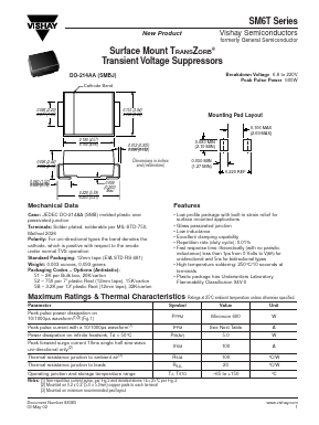 SM6T10A Datasheet PDF Vishay Semiconductors