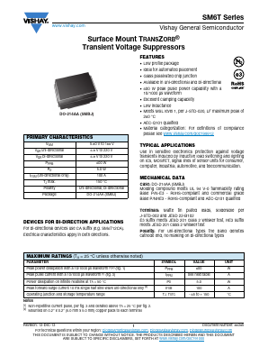 SM6T33CA Datasheet PDF Vishay Semiconductors