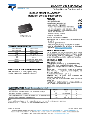 SMAJ11A Datasheet PDF Vishay Semiconductors