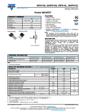 IRF610LPBF Datasheet PDF Vishay Semiconductors