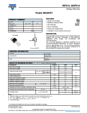 IRF614 Datasheet PDF Vishay Semiconductors