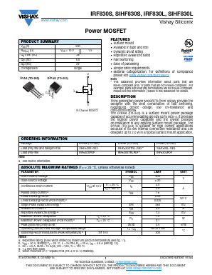 IRF830SPBF Datasheet PDF Vishay Semiconductors