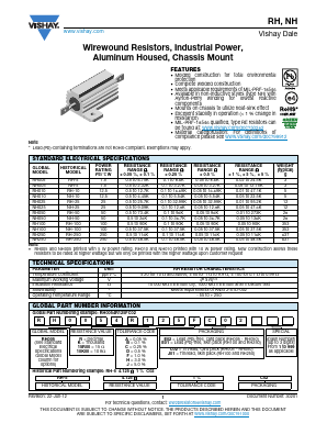 RH0501R000FE02 Datasheet PDF Vishay Semiconductors