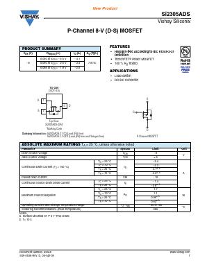 SI2305ADS-T1-E3 Datasheet PDF Vishay Semiconductors