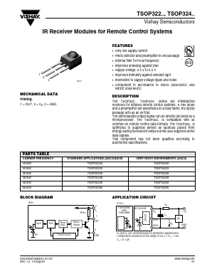 TSOP32430 Datasheet PDF Vishay Semiconductors