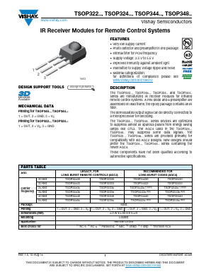TSOP34438SS1F Datasheet PDF Vishay Semiconductors