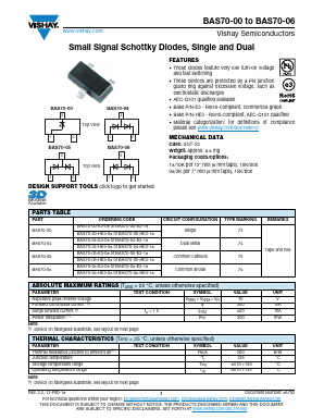 BAS70-06 Datasheet PDF Vishay Semiconductors