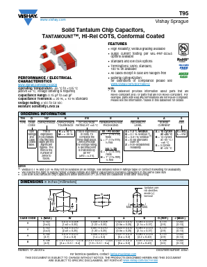 T95R227K016LSAL Datasheet PDF Vishay Semiconductors