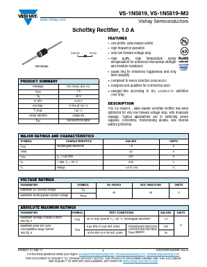 VS-1N5819TR Datasheet PDF Vishay Semiconductors