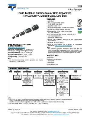 TR3A475K020C1800 Datasheet PDF Vishay Semiconductors