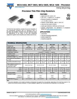 MCT0603-250.1PW4K64 Datasheet PDF Vishay Semiconductors