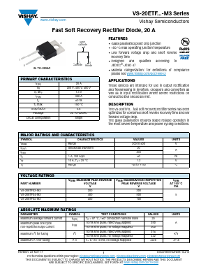 VS-20ETF06-M3 Datasheet PDF Vishay Semiconductors