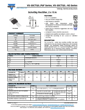 30CTQ035-N3 Datasheet PDF Vishay Semiconductors