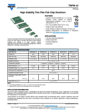 TNPW04022K49BEED Datasheet PDF Vishay Semiconductors