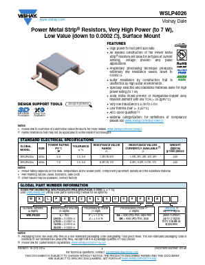 WSLP4026 Datasheet PDF Vishay Semiconductors