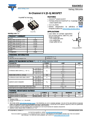 SIA436DJ Datasheet PDF Vishay Semiconductors