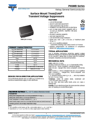 P6SMB11A Datasheet PDF Vishay Semiconductors